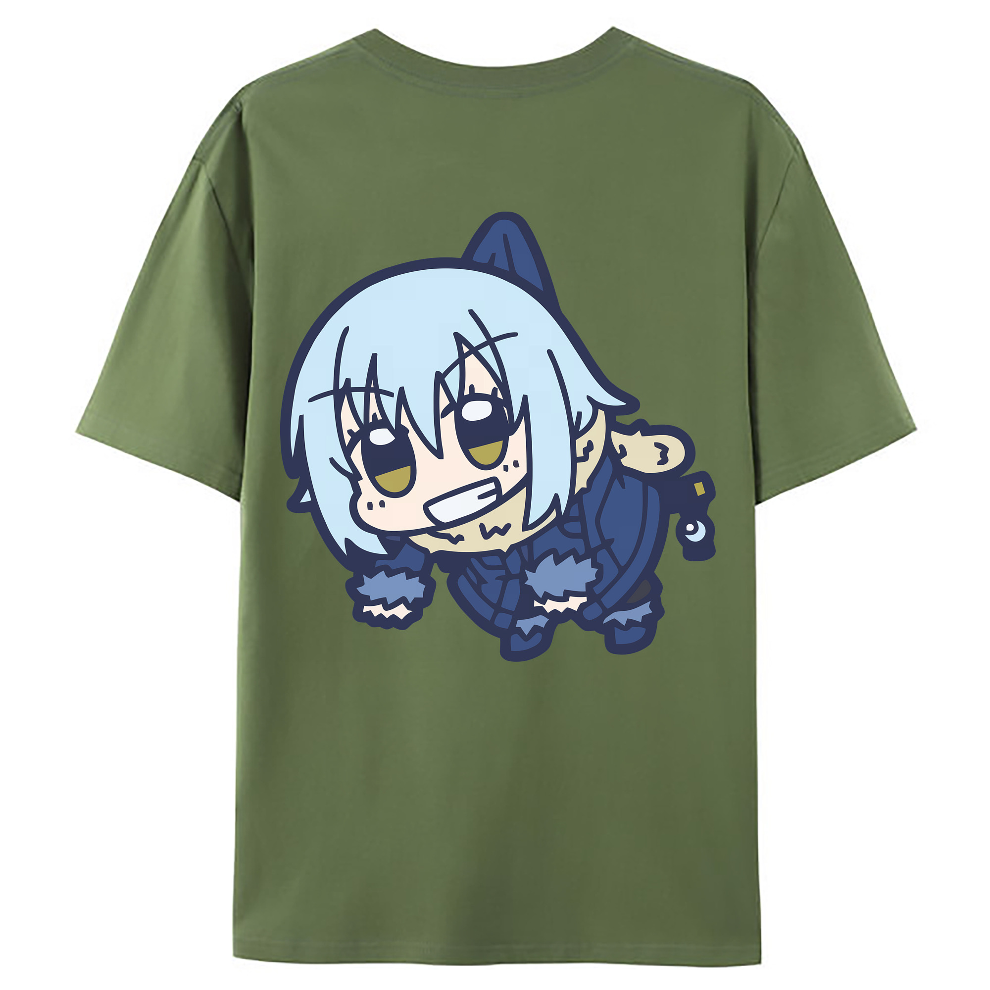 （画像用） 転スラ Regarding Reincarnated to Slime 綿100％ メンズ半袖Tシャツ（バックプリント） 通気性